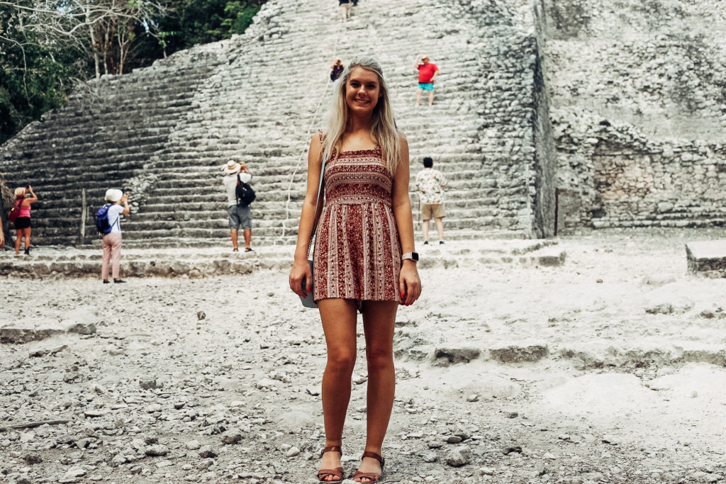 Explore Coba Mexico with me and learn everything you need to know about visiting these magical Coba Tulum Mayan Ruins in the Yucatan Peninsula. This lesser-know site is one of the true hidden gems of Mexico and has the Coba pyramid, the only pyramid that you can still climb in the Yucutan. Enjoy a trip to the Coba Ruins in Mexico that is much more relaxed and less touristy than neighboring ruins (like Chichen Itza without the crowds). I'll share historical knowledge to know before you go, admission prices, the best way to get around the site, what to wear and more! #cobamayanruins #cobatulum #cobapyramid #cobamexico #cobaruinsmexico #cobaruins
