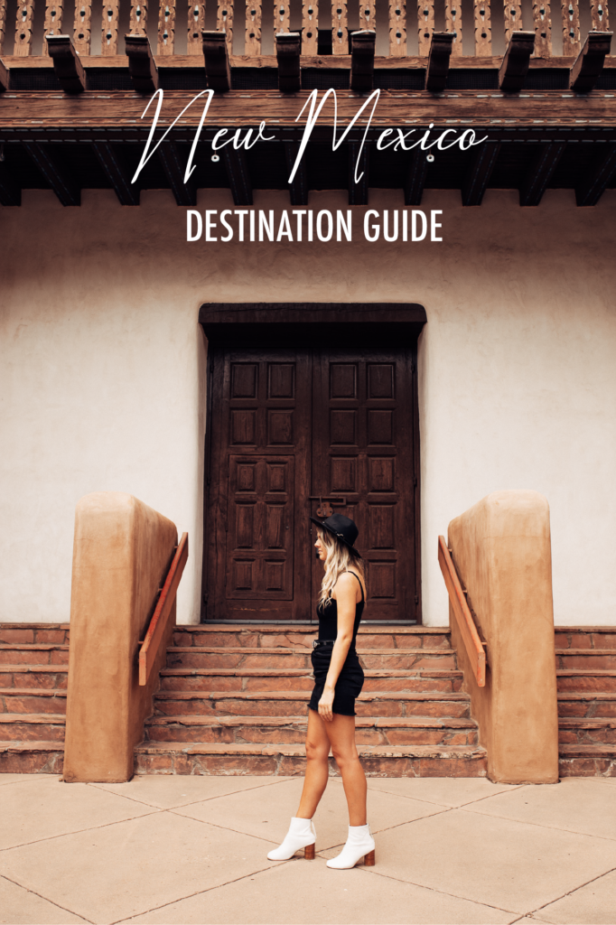 The ultimate travel guide to the Land of Enchantment: New Mexico ✨ Explore the majestic sand dunes of White Sands New Mexico, wander through Native American art galleries in Santa Fe New Mexico, nosh at retro diners along Route 66 in Albuquerque New Mexico. Sharing all my favorite New Mexico road trip stops, from Santa Fe to Ruidoso to Taos New Mexico to White Sands National Park and everywhere in between #newmexico #santafe #albuquerque